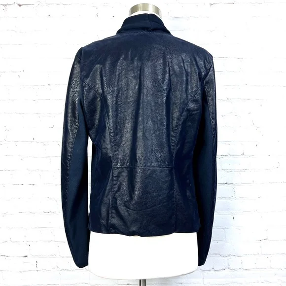 🚫SOLD!|•[BLANKNYC]•| Draped Full Zip Faux Leather Snakeskin Cardigan + Cotton - Picture 8 of 16